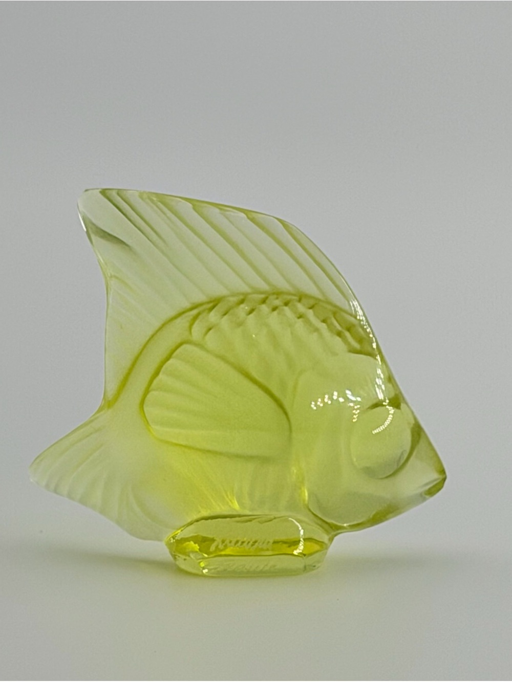 NWOT Lalique French Crystal Fish Figurine - Sun Yellow